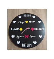 mrchediyesepeti Duvar Saatleri Kişiye Özel tasarım Şık ve Kaliteli no400