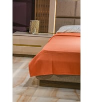 Sofline %100 Pamuk Çift Kişilik Yazlık Örgü Pike, Yatak Örtüsü, Terletmez Kumaş 240x200cm Pudra