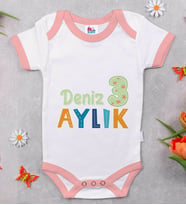BK Kids Kişiye Özel Pembe Bebek Body Zıbın - Model 173