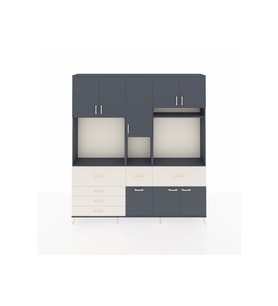 Arges Dolap 10 Raflı 6 Çekmeceli 8 Kapaklı 220x30x243 Antrasit-Antrasit/Aytaşı