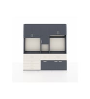Arges Dolap 10 Raflı 6 Çekmeceli 8 Kapaklı 220x30x243 Antrasit-Antrasit/Aytaşı