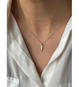 Kişiye Özel 925 Ayar Gümüş Minimalist Mikrofon Model Kolye Sevgiliye Hediye (Gold)