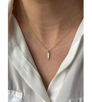 Kişiye Özel 925 Ayar Gümüş Minimalist Mikrofon Model Kolye Sevgiliye Hediye (Gold)