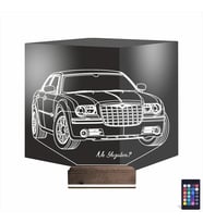 Luvivia Araba Crysler C300 Kişiye Özel 3D Lamba - Masa Gece Lambası