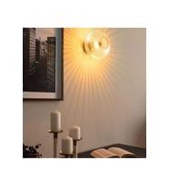 RUSTİK VİNTAGE ŞEFFAF CAMLI TAVAN PLOFONYER AVİZE DUVAR APLİK ÇAP 30CM