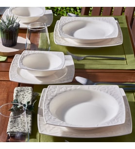 GÜRAL PORSELEN Vivente 24 Parça 6 Kişilik Yemek Takımı