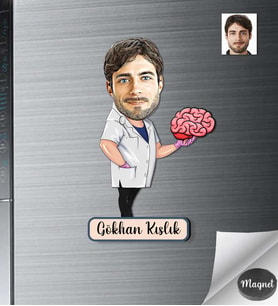 Kişiye Özel Beyin Cerrahı Erkek Ahşap Magnet -1