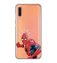 Samsung Galaxy A70 Uyumlu Örümcek Adam Tasarımlı Şeffaf Telefon Kılıfı