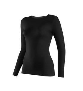 6 Adet Yıldız Bayan Likralı Uzun Kollu T-Shirt Fanila Siyah 2146