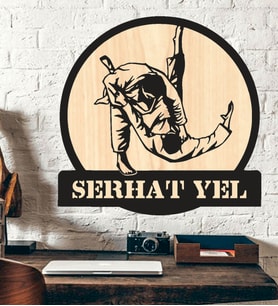 Kişiye Özel Judo Tekvando Karate Ahşap Duvar Tablo
