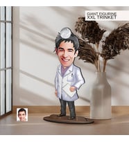 BK Gift Kişiye Özel Doktor Karikatürlü Büyük Boy Ahşap Biblo-4 Arkadaşa Hediye , Sevgiliye Hediye, Kişiye Özel Biblolar