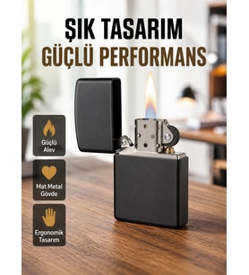 Tasarım Metal Çakmak Minimal Mat Yüzeyli Ve Şık Görünümlü