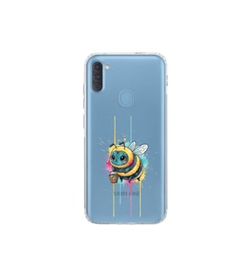 Samsung Galaxy M11 ile uyumlu Splash arı tasarımlı şeffaf silikon kılıf