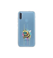 Samsung Galaxy M11 ile uyumlu Splash arı tasarımlı şeffaf silikon kılıf