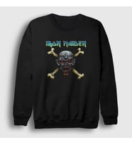 Presmono Unisex Siyah Skull Iron Maiden Sweatshirt 87047tt