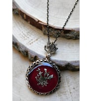 STONEAGE JEWELLERY Gerçek Çiçeklerden Yapılmış Tasarım Bayan Kolye