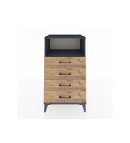 Hyperion Komodin Tek Raflı 4 Çekmeceli 60x44x106 Antrasit-Çam