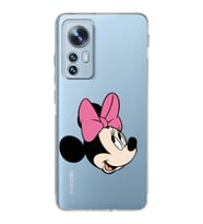 Xiaomi Mi 12 Uyumlu Kamera Korumalı Kapak Minnie Mouse Tasarımlı Şeffaf Silikon Kılıf
