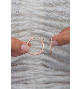 925 Ayar Gümüş Rose 25 mm Tamtur Halka Küpe