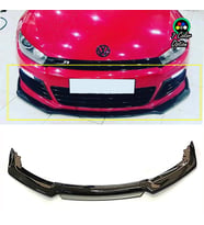 Vw Scirocco R Gri Renkli Şeritli Dilli Ön Lip 4 Prç Parlak Siyah ABS