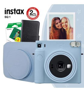 Instax SQ1 Buz Mavi Fotoğraf Makinesi ve Hediye Seti 1