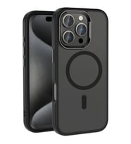 Lexroo iPhone 16 Pro Max Kılıf M-safe Şarj Özellikli Parlak Kamera Çerçeveli Kost Kılıf - Siyah