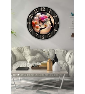 Retro Tasarımlı Duvar Saati 40 X 40 Cm (Baskılı)