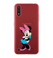 Samsung Galaxy A01  Kapak Minnie Mouse Tasarımlı Şeffaf Silikon Kılıf