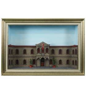 e38 EL İŞÇİLİĞİ KAYSERİ LİSESİ AHŞAP RÖLYEF TABLO - 5517