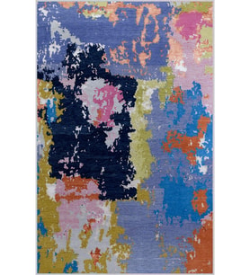Eliana Home Baskılı, Yıkanabilir Kaymaz Taban Salon Halısı LNA1080 100x150 cm (Mavi)