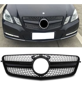 S-Dizayn Mercedes E-Class W212 Ön Panjur Parlak Siyah Piano Black Diamond Model 2009-2013 (Karışık)