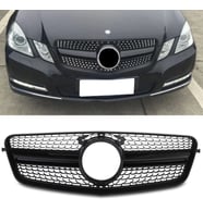 S-Dizayn Mercedes E-Class W212 Ön Panjur Parlak Siyah Piano Black Diamond Model 2009-2013 (Karışık)