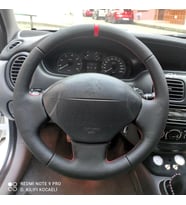 Megane 1 Uyumlu Araca Özel DİKMELİ Direksiyon Kılıfı (Nokta Düz YÜZÜKLÜ) (Karışık)