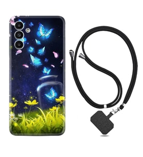 Samsung A23 A31 A32 A50 A51 A52 A53 A70 Kılıf Boyun Askılı Silikon Neon Butterflys 1309
