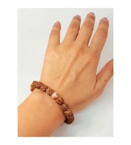Güneş Taşlı Rudraksha Tohum Unisex Bileklik 8mm