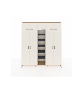 Arges Dolap 18 Raflı 9 Kapaklı 220x30x243 Çam-Aytaşı/Antrasit