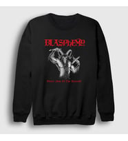 Presmono Unisex Siyah Victory Blasphemy Sweatshirt 429167tt