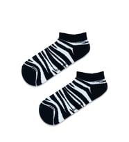 Patik Zebra Desenli Renkli Spor Çorap