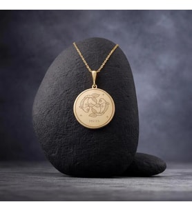Kişiye Özel 925 Ayar Gümüş Tasarım Balık Burcu Kolye (Gold)