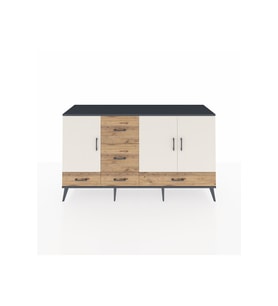 Kronos Konsol 4 Raflı 5 Çekmeceli 3 Kapaklı 176x59x99 Antrasit-Aytaşı/Çam