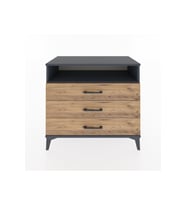Hyperion Şifonyer Tek Raflı 3 Çekmeceli 88x44x80 Antrasit-Çam