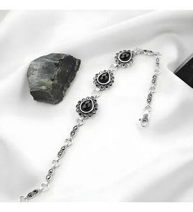 Ayça 925 Ayar Oltu Taşlı Gümüş Bileklik