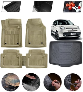 Fiat 500L Uyumlu Paspas Araca Özel Bagaj Havuzu MBS Bej
