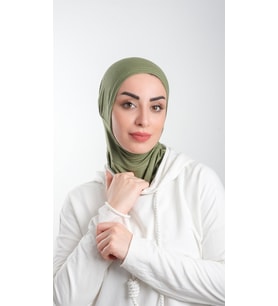 Fıstık Yeşili Pratik Hazır Geçmeli Tesettür Bone Sandy Kumaş Spor Hijab 2113_36