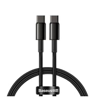 Baseus Tungsten Gold PD 100W 1 Metre USB C To USB C Şarj Data Kablosu (Siyah)