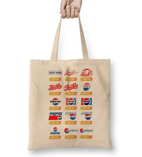 Pepsi Logo 06 Bez Çanta Uzun Saplı