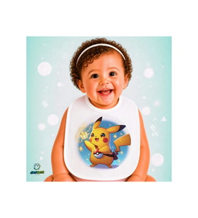 Pikachu Keten Bebek Mama Önlüğü – Yumuşak, Emici, Yıkanabilir, Özel Tasarım P156