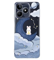 Realme C53 Uyumlu Sevimli Ayıcık Desenli Şeffaf Telefon Kılıfı