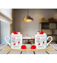 Mickey & Minniee Mouse Çift Tasarımlı Kişiye Özel Türk Kahvesi Fincan Seti