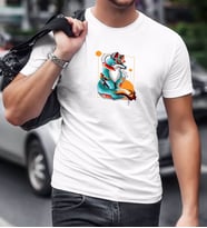 BK Gift Tilki Tasarımlı Beyaz T-Shirt-1